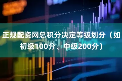 正规配资网总积分决定等级划分（如初级100分、中级200分）